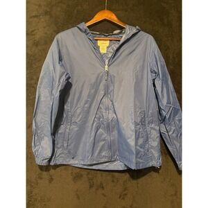 L.L.Bean Windbreaker Jacket Lightweight Rain Coat Hooded‎ Dark Blue Medium